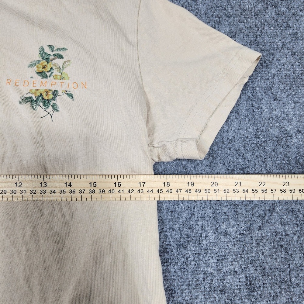 Denim & Flower Ricky Singh Redemption Floral Graphic T-Shirt Mens Medium Tan - Picture 5 of 7
